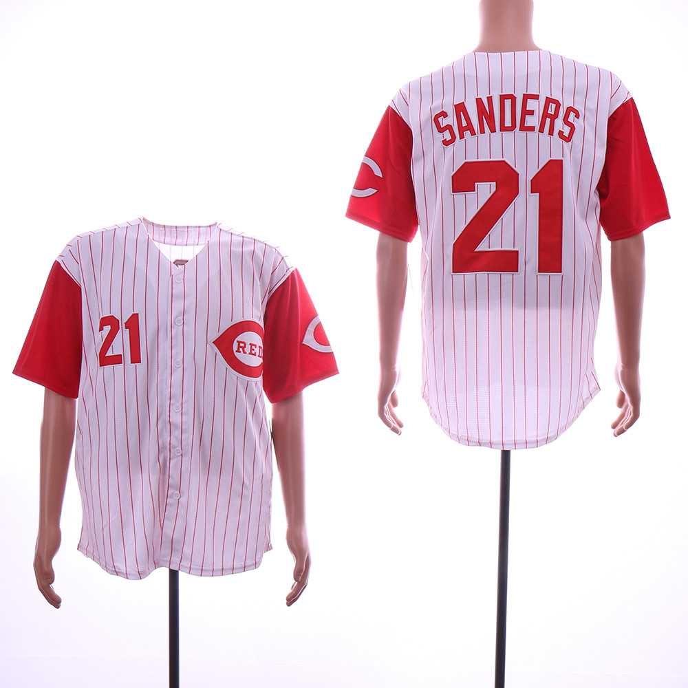 Reds 21 Deion Sanders White Throwback Jersey Sguo,We sell and wholesale Reds 21 Deion Sanders White Throwback Jersey Sguo on line form chian!